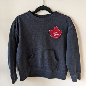 Canadiana Grey Crew-neck Sweater With Pockets Size 6